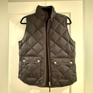 J. Crew Black Quilted Vest